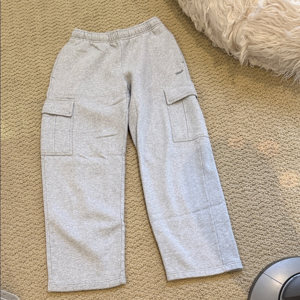 Aritzia Cozy Sweat Fleece Cargo Sweatpants Grey